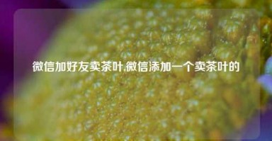 微信加好友卖茶叶,微信添加一个卖茶叶的