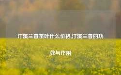 汀溪兰香茶叶什么价格,汀溪兰香的功效与作用