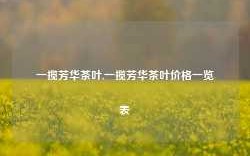 一揽芳华茶叶,一揽芳华茶叶价格一览表