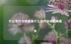 什么茶叶含硒最高什么茶叶含硒最高最多