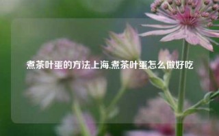 煮茶叶蛋的方法上海,煮茶叶蛋怎么做好吃