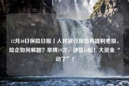 12月30日保险日报丨人民银行报告再提利差损，险企如何解题？举牌19次，涉及16股！大资金“动了”！