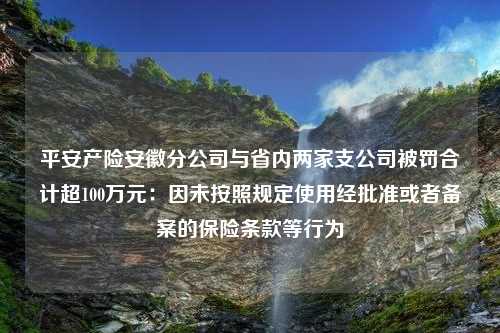 平安产险安徽分公司与省内两家支公司被罚合计超100万元：因未按照规定使用经批准或者备案的保险条款等行为