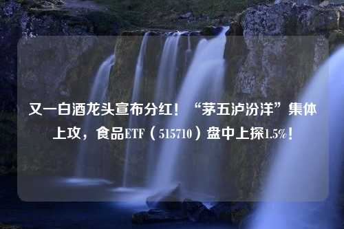 又一白酒龙头宣布分红！“茅五泸汾洋”集体上攻，食品ETF（515710）盘中上探1.5%！