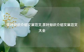 茶叶知识介绍文案范文,茶叶知识介绍文案范文大全