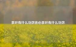 茶叶有什么功效连心茶叶有什么功效