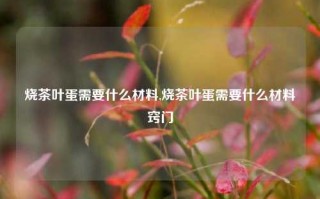 烧茶叶蛋需要什么材料,烧茶叶蛋需要什么材料窍门