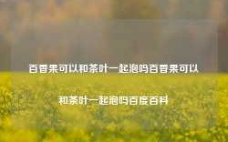 百香果可以和茶叶一起泡吗百香果可以和茶叶一起泡吗百度百科