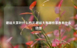 谢裕大茶叶什么档次,谢裕大有哪些茶各有什么功效