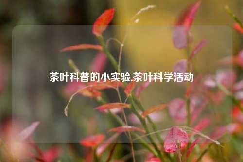 茶叶科普的小实验,茶叶科学活动-第1张图片-茶叶供应, 茶叶批发, 茶艺知识