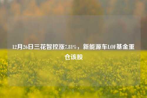 12月26日三花智控涨7.81%，新能源车LOF基金重仓该股