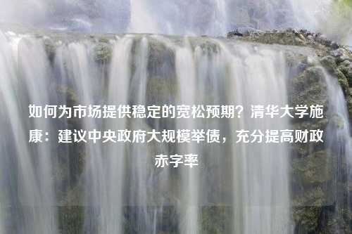 如何为市场提供稳定的宽松预期？清华大学施康：建议中央政府大规模举债，充分提高财政赤字率