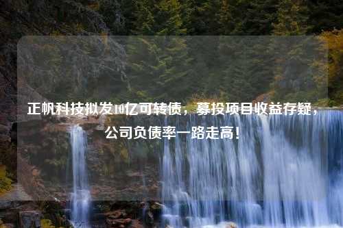 正帆科技拟发10亿可转债，募投项目收益存疑，公司负债率一路走高！